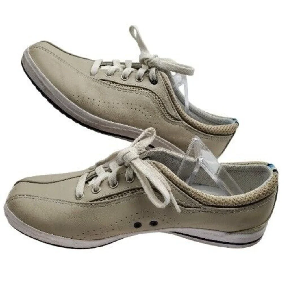Keds size‎ 9 WH14169M Leather Woman’s Oxford Sneakers Beige Lace Up Vintage